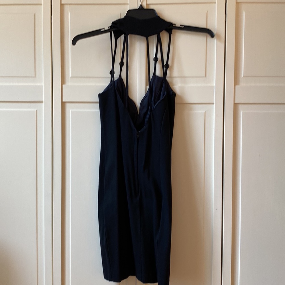 Vintage Designer Little Black Strappy Rhinestone Dress HOT